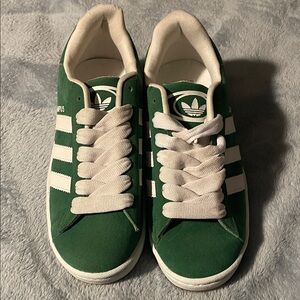 Adidas Forest Green and White Classic Sneakers